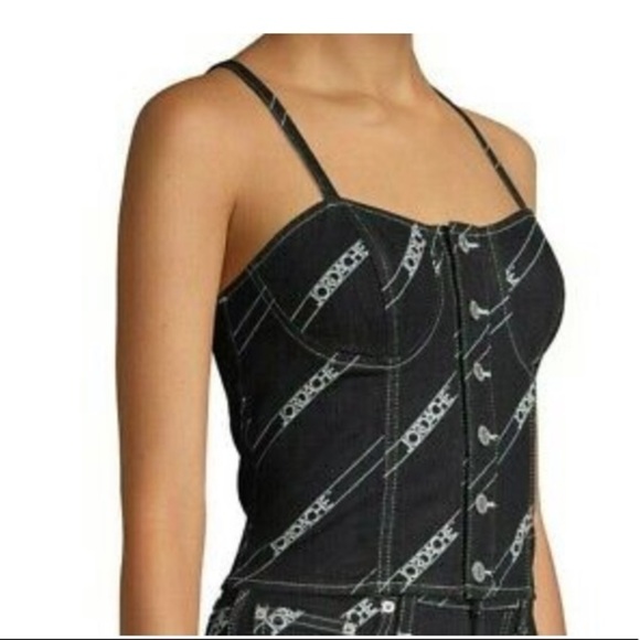 Jordache Vintage Style Donna Bustier Dark Wash Denim Top size S NWT - Picture 1 of 10